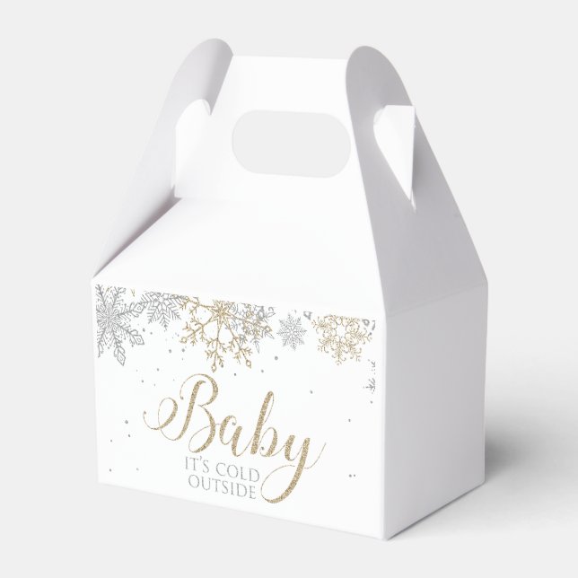 Baby It's Cold Outside Winter Baby Shower Favour Box (Front Side)