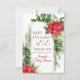 Baby Its Cold Outside Winter Baby Shower Favour Thank You Card