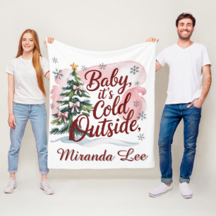 Baby, It's Cold Outside Winter Baby Shower  Fleece Blanket