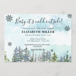 Baby it's cold outside, winter baby shower invitation