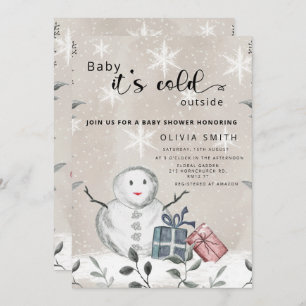 Baby it's cold outside winter baby shower invitation