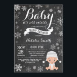 Baby Its Cold Outside Winter Baby Shower Invitation<br><div class="desc">Baby Its Cold Outside Winter Boy or Girl Baby Shower Invitation. Winter Holiday Baby Shower Invite. White Snowflakes. Baby Boy or Girl with Winter Hats. Chalkboard Background. For further customisation,  please click the "Customise it" button and use our design tool to modify this template.</div>