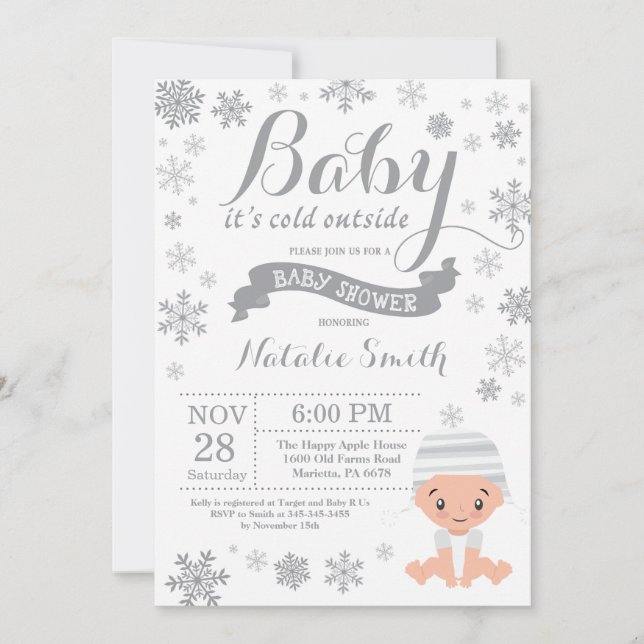 Baby Its Cold Outside Winter Baby Shower Invitation (Front)