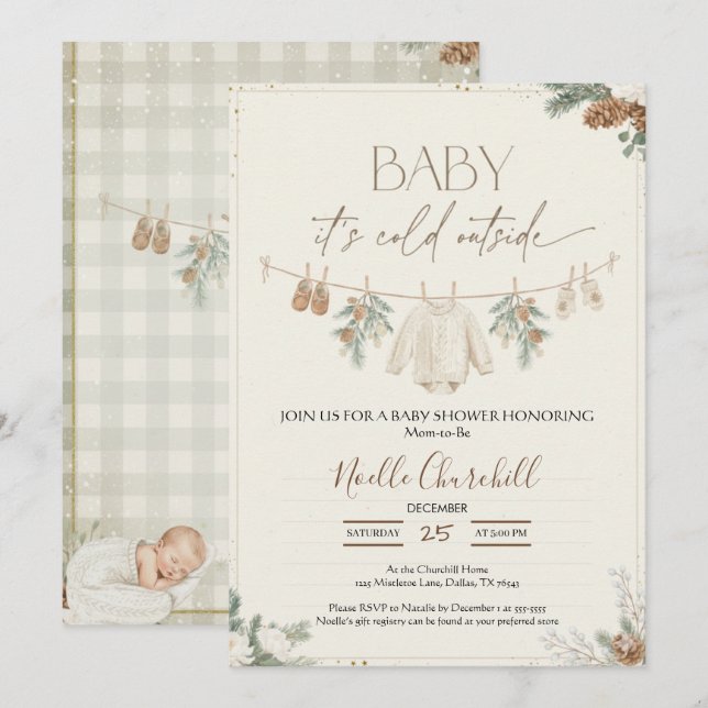 Baby It's Cold Outside Winter Baby Shower  Invitation (Front/Back)