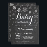 Baby Its Cold Outside Winter Baby Shower Invitation<br><div class="desc">Baby Its Cold Outside Winter Baby Shower Invitation. Boy or Girl Baby Shower Invitation. Winter Holiday Baby Shower Invite. White Snowflakes. Chalkboard Background. For further customisation,  please click the "Customise it" button and use our design tool to modify this template.</div>