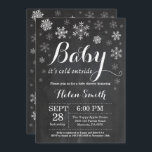 Baby Its Cold Outside Winter Baby Shower Invitation<br><div class="desc">Baby Its Cold Outside Winter Baby Shower Invitation. Boy or Girl Baby Shower Invitation. Winter Holiday Baby Shower Invite. White Snowflakes. Chalkboard Background. For further customisation,  please click the "Customise it" button and use our design tool to modify this template.</div>