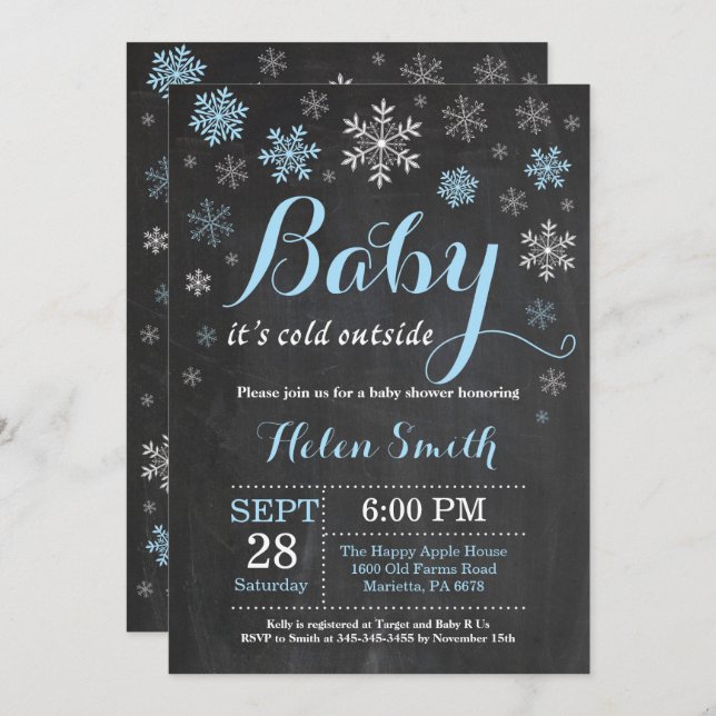 Baby Its Cold Outside Winter Baby Shower Invitation (Front/Back)