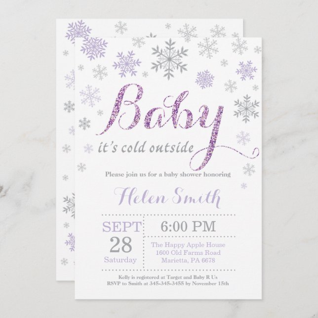 Baby Its Cold Outside Winter Baby Shower Invitation (Front/Back)