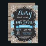 Baby Its Cold Outside Winter Baby Shower Invitation<br><div class="desc">Baby Its Cold Outside Winter Baby Shower Invitation. Boy or Girl Baby Shower Invitation. Winter Holiday Baby Shower Invite. Blue and White Snowflakes. Rustic Wood and Chalkboard Background. For further customisation,  please click the "Customise it" button and use our design tool to modify this template.</div>