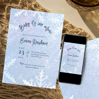 Baby it's cold outside Winter baby shower  Invitation