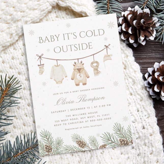 Baby It's Cold Outside Winter Baby Shower Invitation (Creator Uploaded)