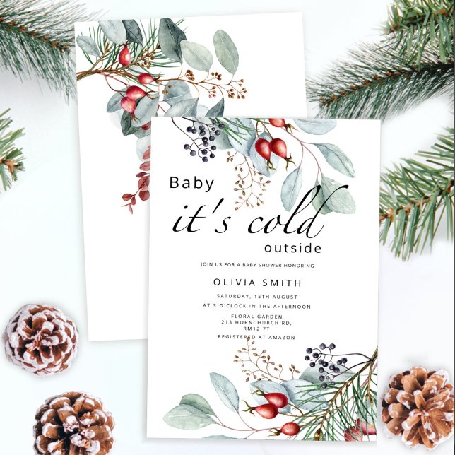 Baby it's cold outside winter baby shower  invitation (Creator Uploaded)