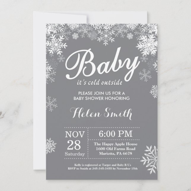 Baby its Cold Outside Winter Baby Shower Invitation (Front)