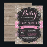 Baby Its Cold Outside Winter Baby Shower Invitation<br><div class="desc">Baby Its Cold Outside Winter Baby Shower Invitation. Boy or Girl Baby Shower Invitation. Winter Holiday Baby Shower Invite. Pink and White Snowflakes. Rustic Wood and Chalkboard Background. For further customisation,  please click the "Customise it" button and use our design tool to modify this template.</div>