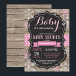 Baby Its Cold Outside Winter Baby Shower Invitation<br><div class="desc">Baby Its Cold Outside Winter Baby Shower Invitation. Boy or Girl Baby Shower Invitation. Winter Holiday Baby Shower Invite. Pink and White Snowflakes. Rustic Wood and Chalkboard Background. For further customisation,  please click the "Customise it" button and use our design tool to modify this template.</div>