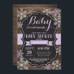 Baby Its Cold Outside Winter Baby Shower Invitation<br><div class="desc">Baby Its Cold Outside Winter Baby Shower Invitation. Boy or Girl Baby Shower Invitation. Winter Holiday Baby Shower Invite. Purple and White Snowflakes. Rustic Wood and Chalkboard Background. For further customisation,  please click the "Customise it" button and use our design tool to modify this template.</div>