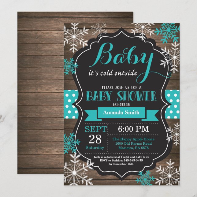 Baby Its Cold Outside Winter Baby Shower Invitation (Front/Back)
