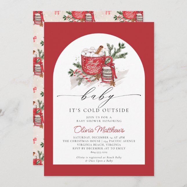 Baby It's Cold Outside Winter Baby Shower  Invitation (Front/Back)