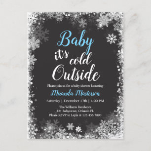 Baby It's Cold Outside Winter Baby Shower Invitation Postcard