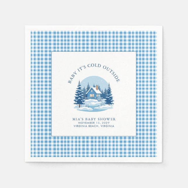 Baby It's Cold Outside Winter Baby Shower  Napkin (Front)