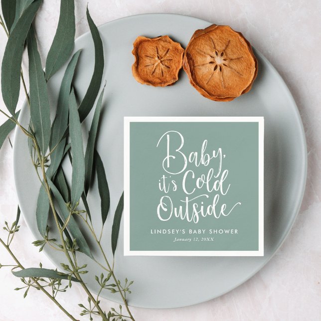 Baby It's Cold Outside Winter Baby Shower Napkin (Creator Uploaded)