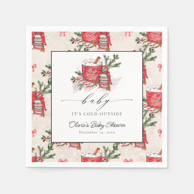 Baby It's Cold Outside Winter Baby Shower  Napkin (Front)