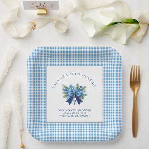 Baby It's Cold Outside Winter Baby Shower Paper Plate