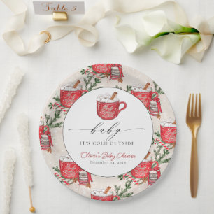 Baby It's Cold Outside Winter Baby Shower  Paper Plate