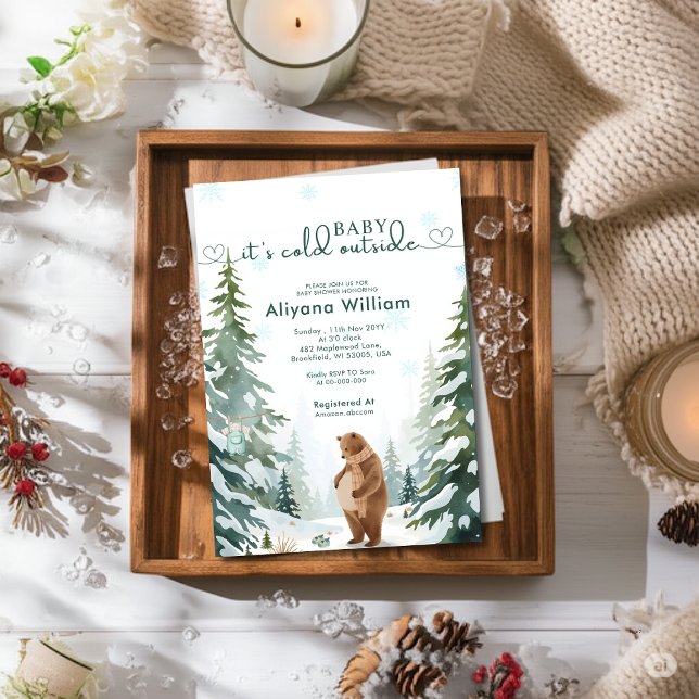 Baby Its Cold Outside Winter Baby Shower Party Invitation (Creator Uploaded)