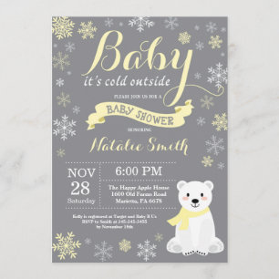 Baby Its Cold Outside Winter Baby Shower Pink Invitation