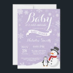 Baby Its Cold Outside Winter Baby Shower Purple Invitation<br><div class="desc">Baby Its Cold Outside Winter Boy or Girl Baby Shower Invitation. Boy or Girl Baby Shower Invitation. Winter Holiday Baby Shower Invite. Purple and White Snowflakes. Snowman. For further customisation,  please click the "Customise it" button and use our design tool to modify this template.</div>