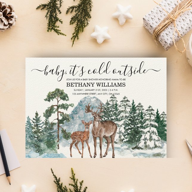Baby it's cold outside Winter Baby Shower Snow Invitation (Creator Uploaded)