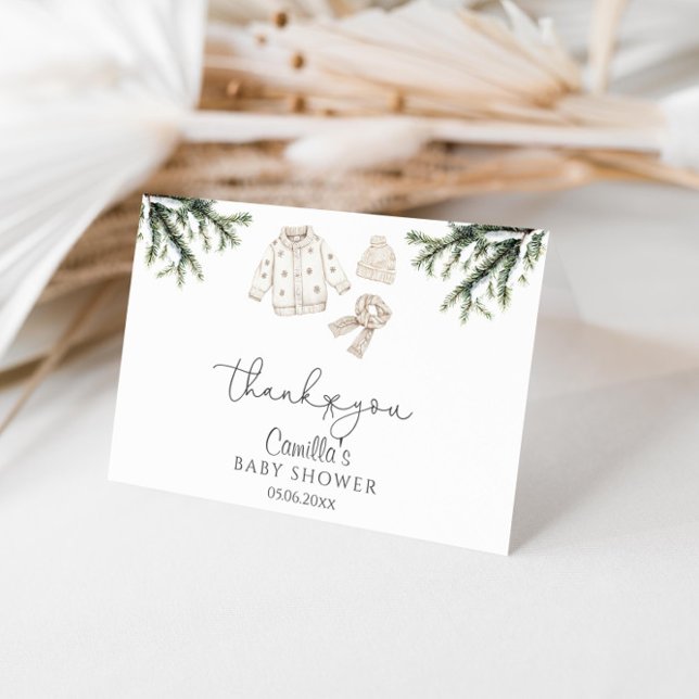 Baby It's Cold Outside Winter Baby Shower  Thank You Card (Creator Uploaded)