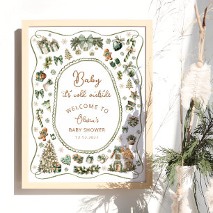 Baby It's Cold Outside Winter Baby Shower Welcome Poster