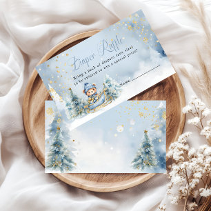 Baby It's Cold Outside Winter Bear Diaper Raffle Enclosure Card