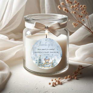 Baby It's Cold Outside Winter Bear Thank you Classic Round Sticker