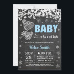 Baby its Cold Outside Winter Boy Baby Shower Invitation<br><div class="desc">Baby its Cold Outside Winter Boy Baby Shower Invitation. White Snowflake. Baby its cold outside Baby Shower invitation. Boy Baby Shower Invitation. Winter Holiday Baby Shower Invite. Christmas Hat and Hand socks. Chalkboard Background. Black and White. For further customisation, please click the "Customise it" button and use our design tool...</div>
