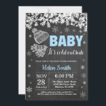 Baby its Cold Outside Winter Boy Baby Shower Invitation<br><div class="desc">Baby its Cold Outside Winter Boy Baby Shower Invitation. White Snowflake. Baby its cold outside Baby Shower invitation. Boy Baby Shower Invitation. Winter Holiday Baby Shower Invite. Christmas Hat and Hand socks. Chalkboard Background. Black and White. For further customisation, please click the "Customise it" button and use our design tool...</div>
