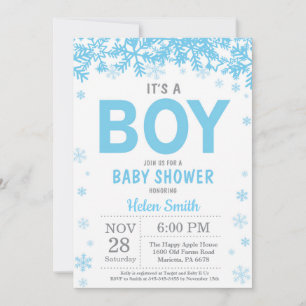 Baby its Cold Outside Winter Boy Baby Shower Invitation