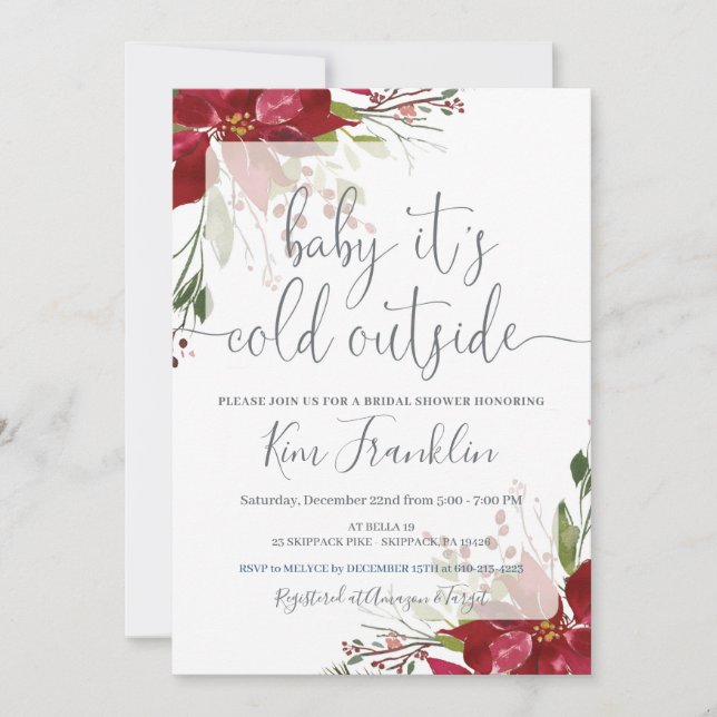 Baby it's Cold Outside Winter Bridal Shower Invitation (Front)