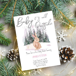 Baby It's Cold Outside winter bunny baby shower  Invitation