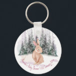 Baby It's Cold Outside winter bunny baby shower Key Ring<br><div class="desc">Baby It's Cold Outside winter bunny baby shower favour personalised key chains.</div>