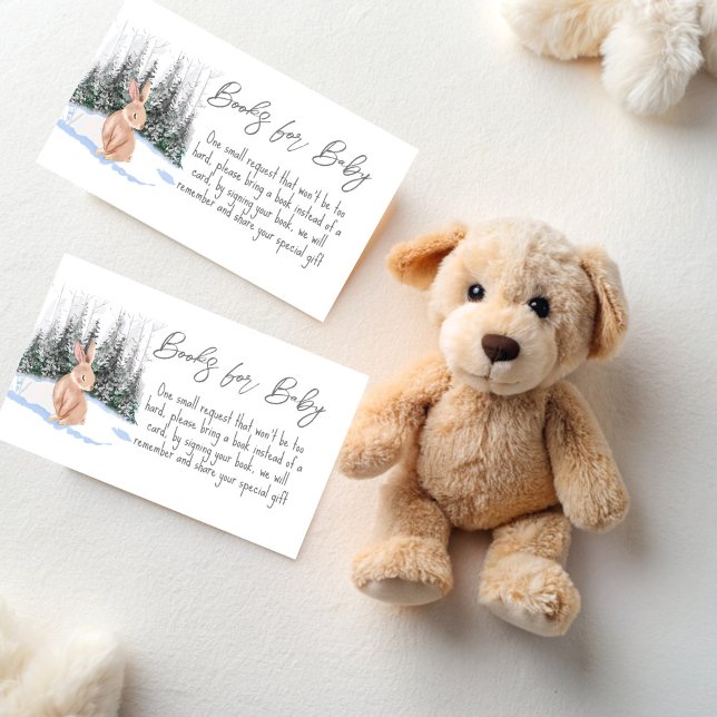 Baby It's Cold Outside winter bunny book request Enclosure Card (Baby It's Cold Outside winter woodlands cute bunny book request Enclosure Card books for baby cards)