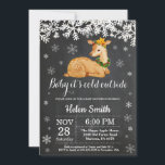 Baby its Cold Outside Winter Deer Baby Shower Invitation<br><div class="desc">Baby its Cold Outside Winter Deer Baby Shower Invitation. White Snowflake. Boy or Girl Baby Shower Invitation. Winter Holiday Baby Shower Invite. Chalkboard Background. Black and White. For further customisation,  please click the "Customise it" button and use our design tool to modify this template.</div>