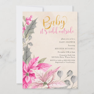 Baby it's Cold Outside Winter Girl Baby Shower Invitation