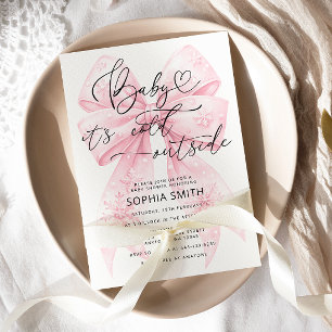 Baby It's Cold Outside Winter Girl Baby Shower Invitation