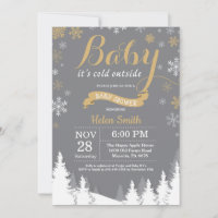 Baby its Cold Outside Winter Gold Baby Shower