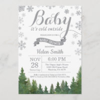 Baby its Cold Outside Winter Grey Baby Shower