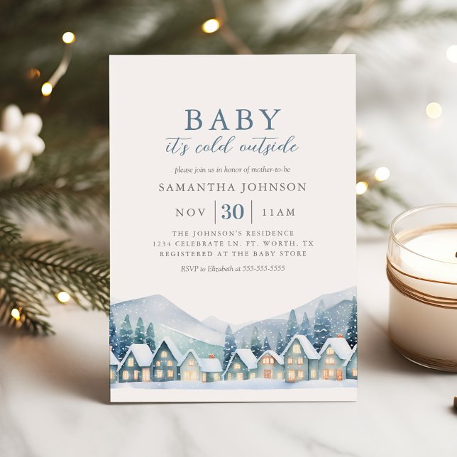 Baby, It's Cold Outside Winter Holiday Baby Shower Invitation (Creator Uploaded)