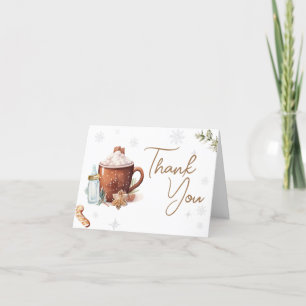 Baby Its Cold Outside Winter Hot Cocoa Baby Shower Thank You Card